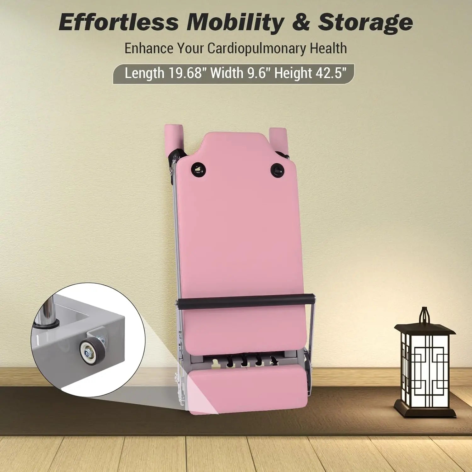 Foldable Reformer Pilates Machine, Compact Pilates Reformer Core Bed Equipment with Resistance Cords for Home Gym Workout