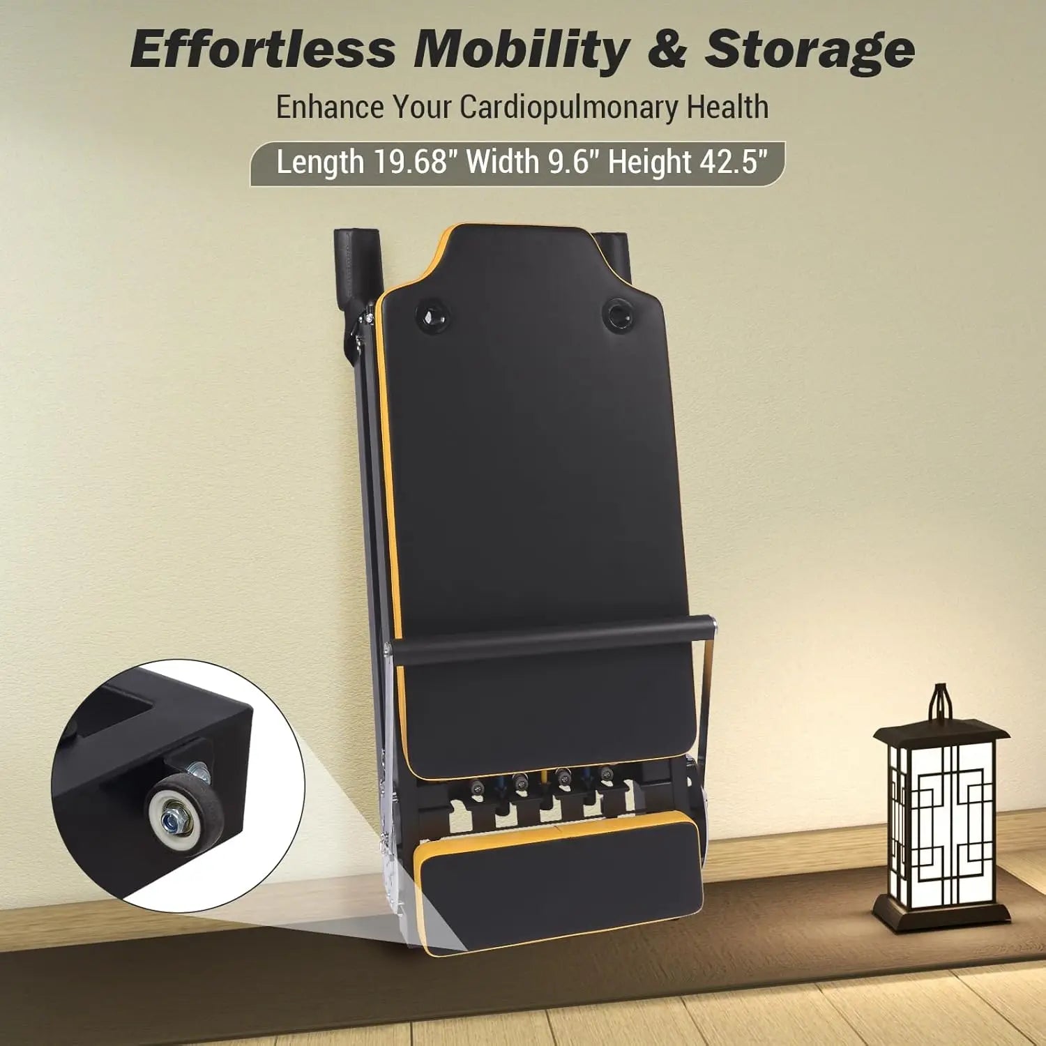 Foldable Reformer Pilates Machine, Compact Pilates Reformer Core Bed Equipment with Resistance Cords for Home Gym Workout